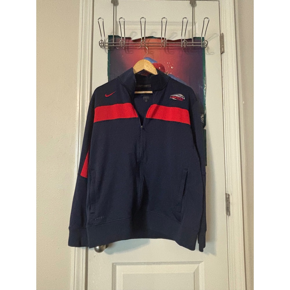 Nike Dri-FIT Liberty Flames Track Jacket Navy Blue Red Full Zip Women Large